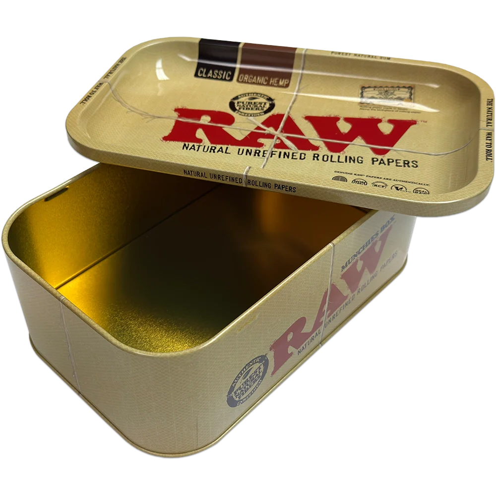 Munchies Box Stash Jar / Storage Box With Metal Rolling Tray Lid By Ra The Vape Store - Malta Munchies Box Stash Jar / Storage Box With Metal Rolling Tray Lid By Ra The Vape Store - Malta