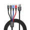 USB - 4-In-1 Braided Universal (MicroUSB/Type-C/2 x Lightning) Charger Cable