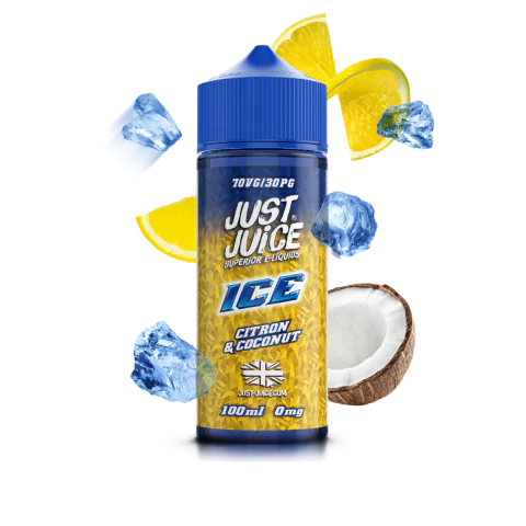 Citron & Coconut ON ICE 100ml Shortfill by Just Juice (Including Free Nic Shots)
