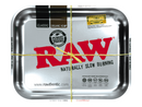 Medium Silver Metallic Metal Rolling Tray By Raw