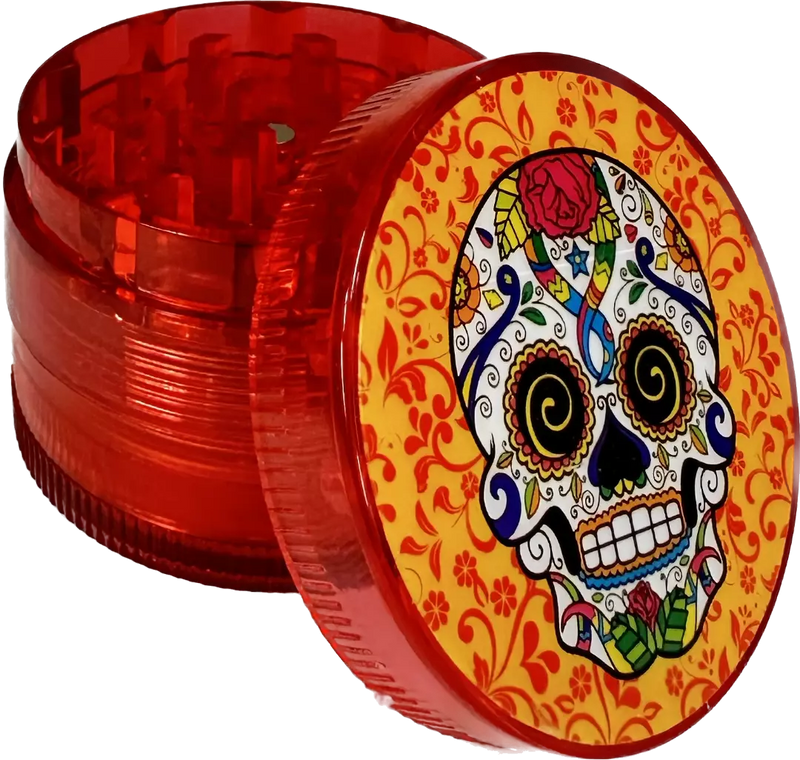 Grinder - Sugar Skull Red Plastic