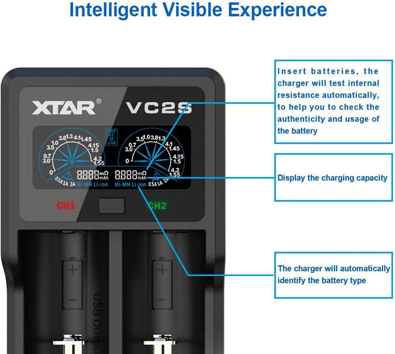 VC2-S - 2 Cell Battery Charger by Xtar