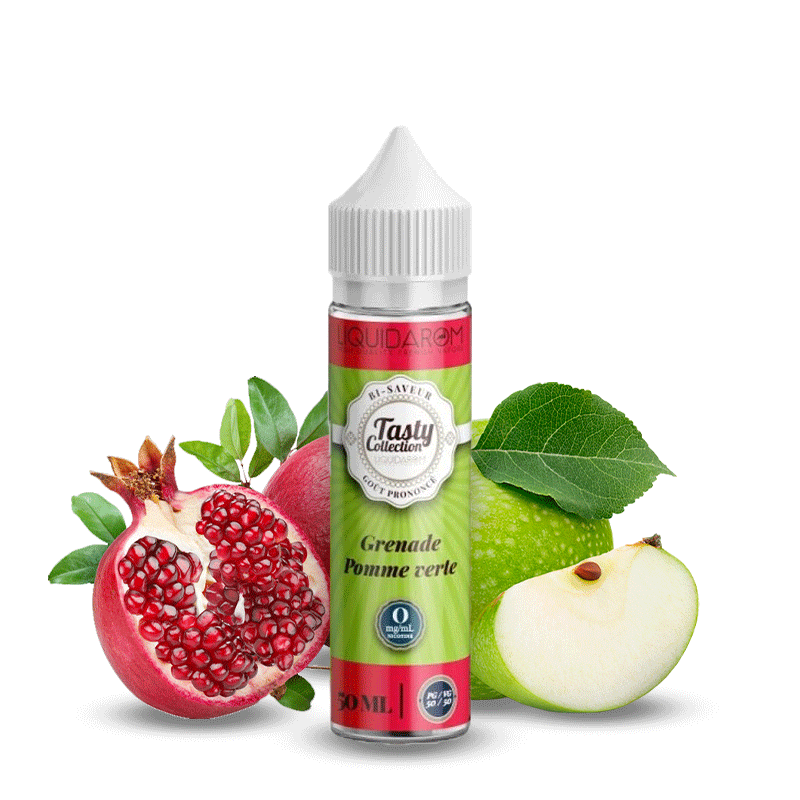 Pomegranate and Green Apple (Grenade Pomme Verte) (Tasty Range) 50ml 50/50 by LiquidArom (Free Nic Shot Included)